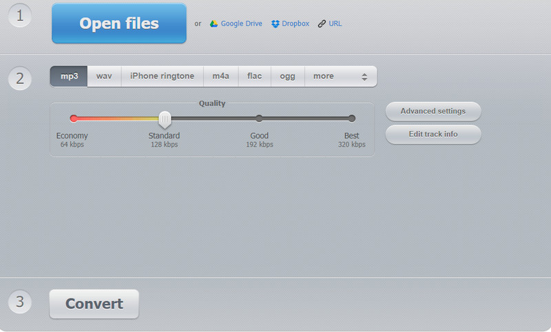 Interfaz de conversión de audio en línea