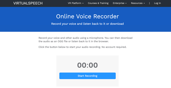Grabadora de voz en línea de voz virtual