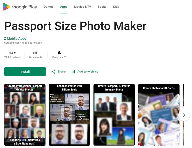 Aplicación Passport Size Photo Maker