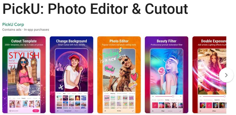 ¿Qué es la aplicación PickU Cutout Photo Editor?