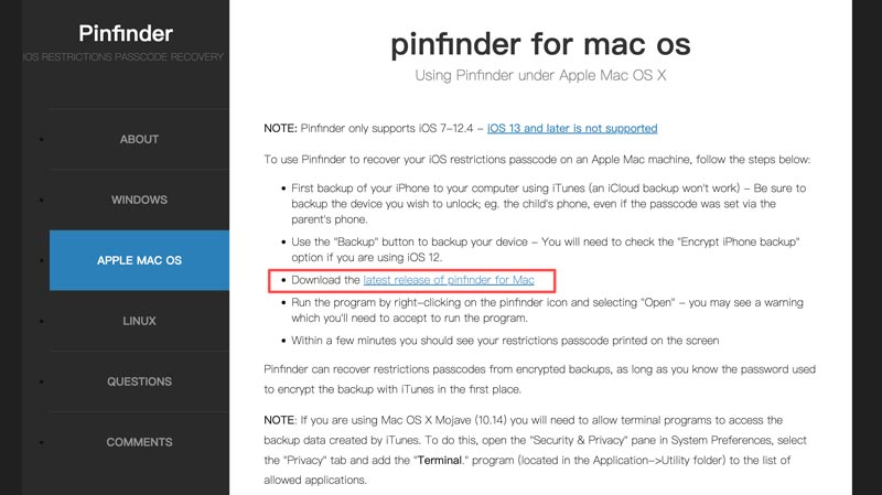 Descarga Pinfinder para Mac OS