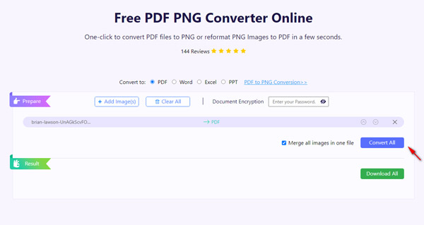 Convertir PNG a PDF en línea