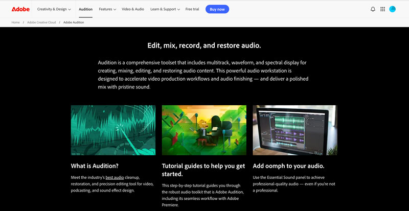 Software de grabación de podcasts Adobe Audition