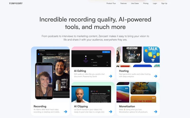 Software de grabación de podcasts Zencastr