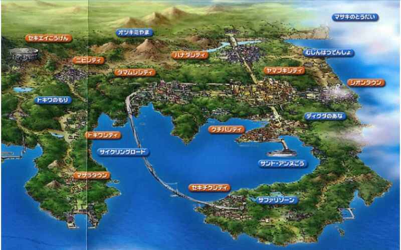 Mapa de la región de Kanto