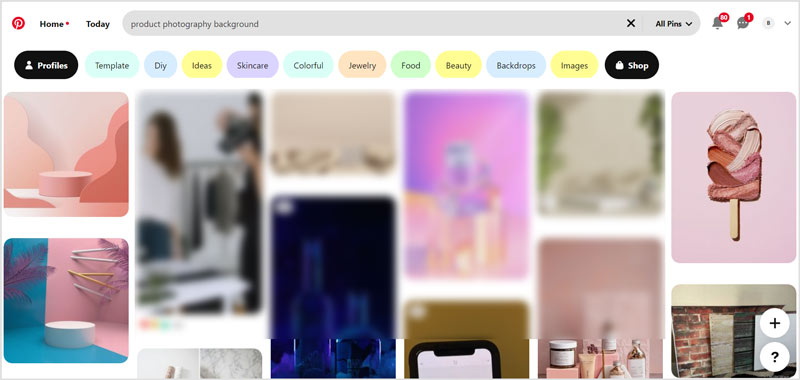 Fondo de fotografía de productos de Pinterest