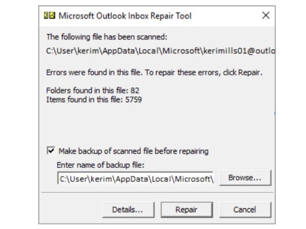 Reparar archivo pst Outlook
