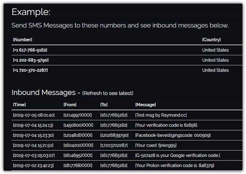 verificación de sms