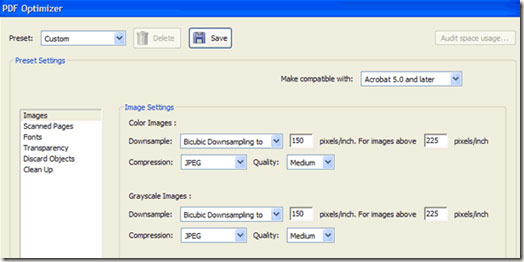 Optimizador de PDF de Adobe