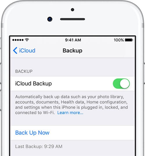 Copia de seguridad de los datos del iPhone con iCloud