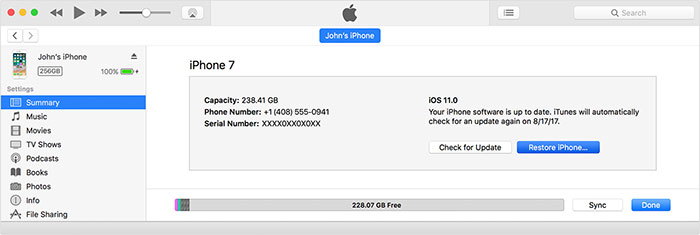 Restaurar iPhone a la configuración de fábrica con iTunes