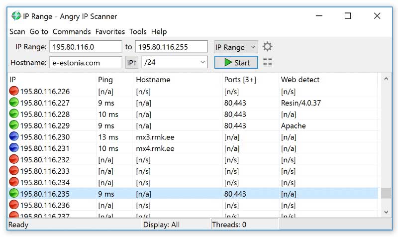 Escáner de IP enojado