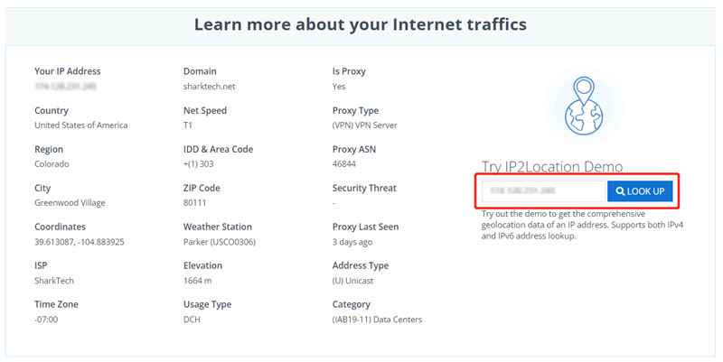 Funciones clave de IP2Location