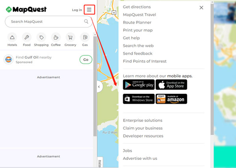 Acceder y descargar MapQuest