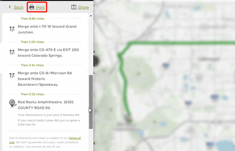 Imprimir direcciones de MapQuest