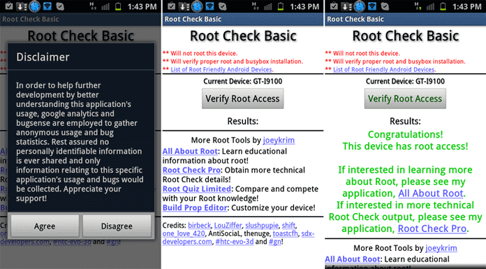 Comprobar la raíz de Android