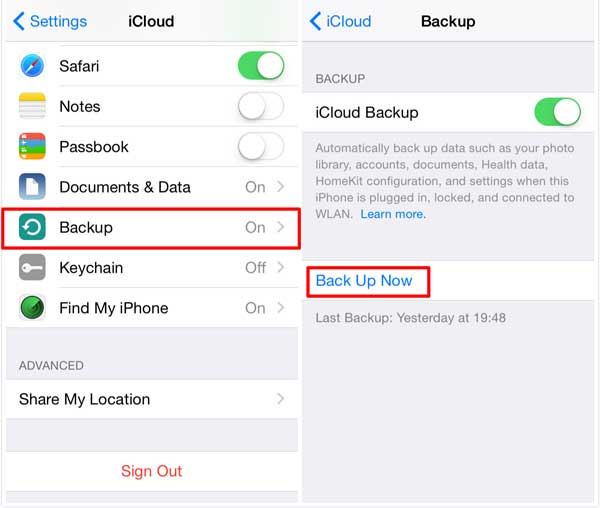 Guardar mensajes de texto en iCloud