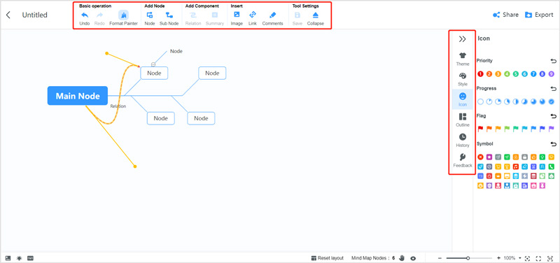 Hacer un mapa de partes interesadas en línea MindOnMap