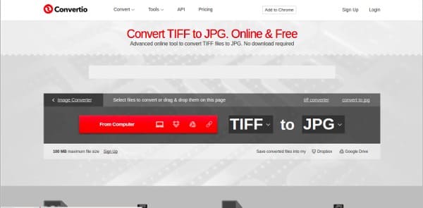 Convertidor de archivos Tiff en línea