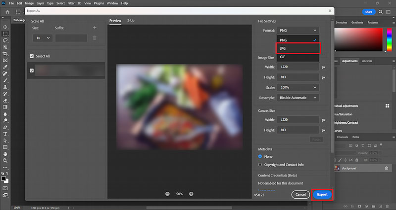 Convertir Tiff a Jpg en Photoshop