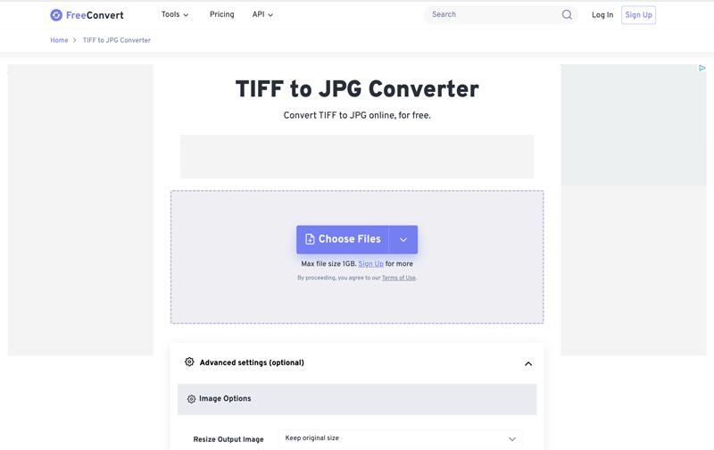 Convertidor de Tiff a Jpg de Freeconvert