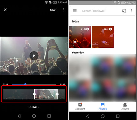 Recortar videos en el teléfono Android