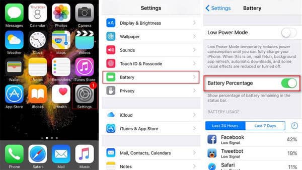 Cómo activar el porcentaje de batería en iPhone