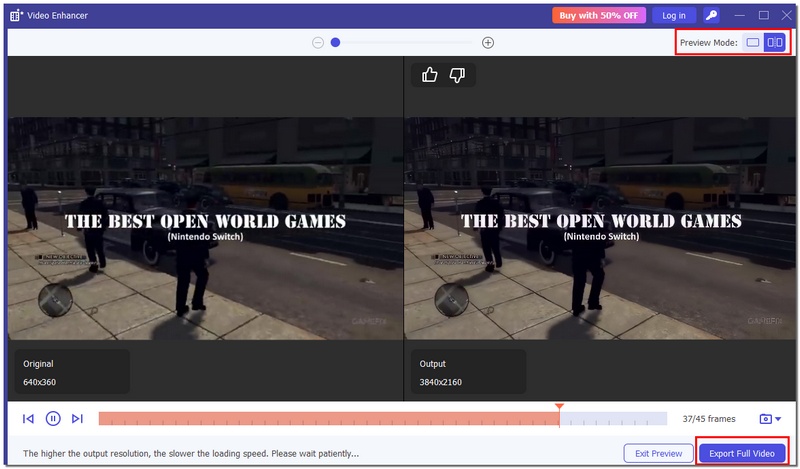 Exportar vídeo completo