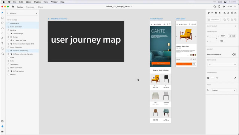 Herramienta de mapeo del recorrido del usuario Adobe XD