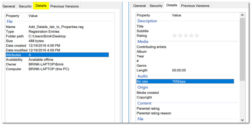 Comprobador de FPS de vídeo en las propiedades de Windows