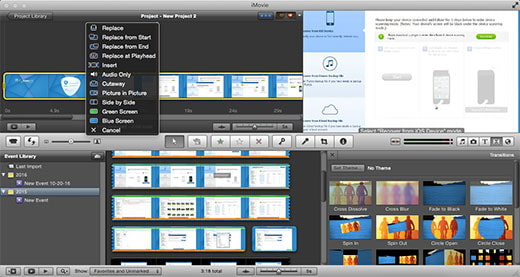 Superposición de vídeo de iMovie