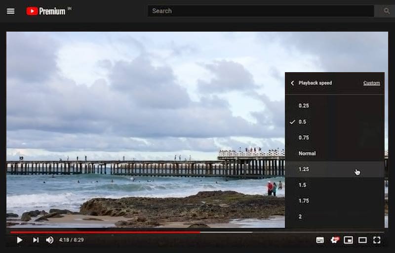 Velocidad del reproductor de video de YouTube para Firefox