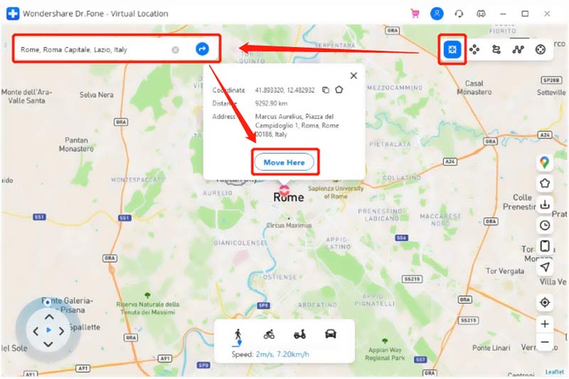Use la ubicación virtual de Dr. Fone para falsificar la ubicación del GPS