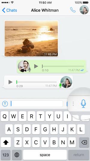 Mensajería de voz de WhatsApp