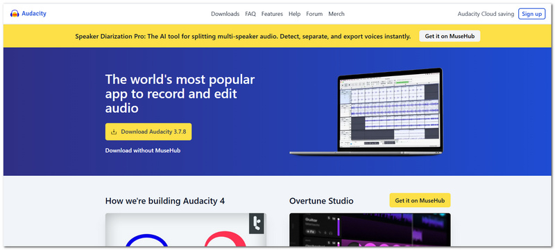 Grabador de archivos WAV de Audacity