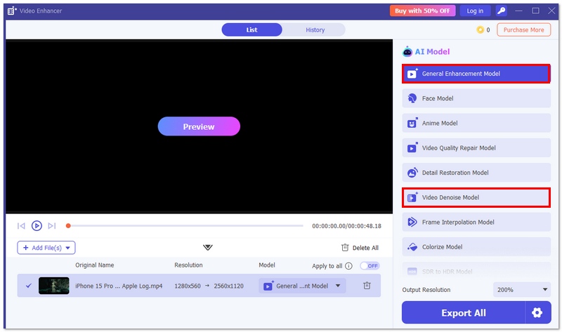 Seleccione Mejora general
