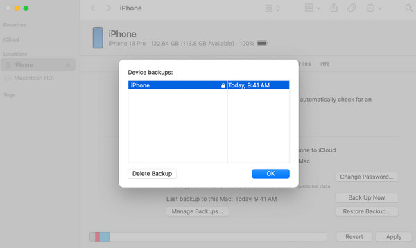 Administrar la copia de seguridad de iTunes