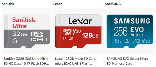 Tarjeta SanDisk TF Tarjeta Lexar Micro SD