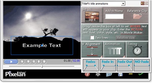 Asistente de Titlefx Complemento de Windows Movie Maker