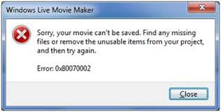 Código de error de Windows Movie Maker