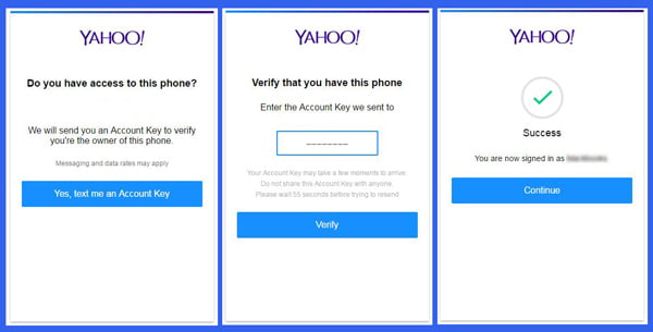 Inicio de sesión de Yahoo Messenger desde un dispositivo móvil