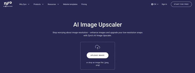 ¿Qué es Zyro AI Image Upscaler?