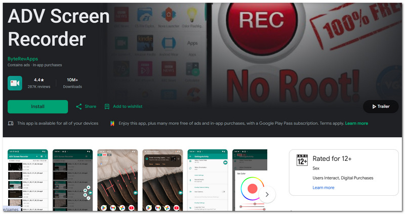 Grabador de pantalla ADV para Android
