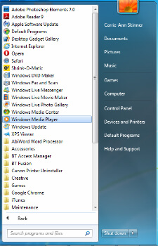 Iniciar Windows Media Player