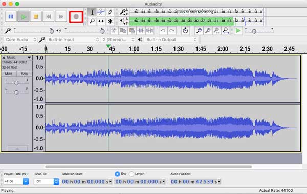 Grabar audio con Audacity