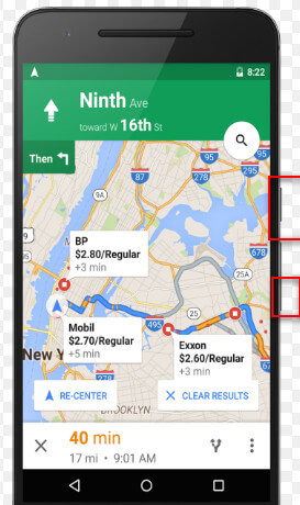 Captura de pantalla de Google Maps en Android