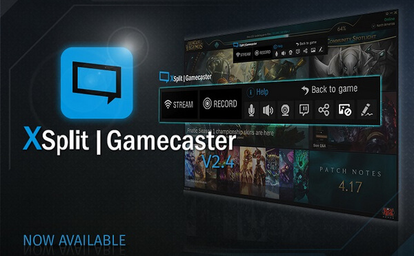 El mejor software de grabación de juegos: XSplit Gamecaster