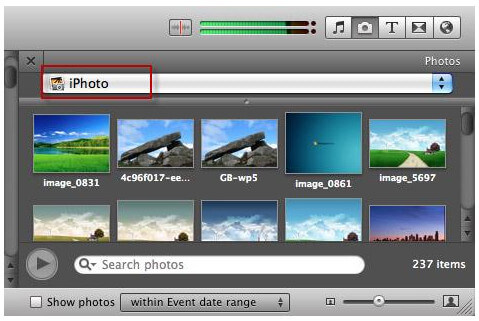 Agregar fotos para presentación de diapositivas en iMovie