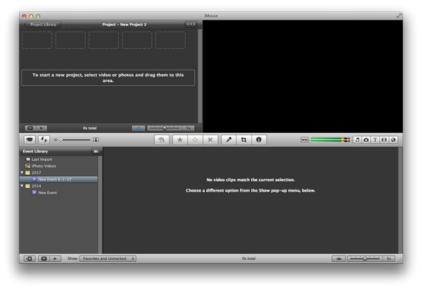 Crear un nuevo proyecto en iMovie