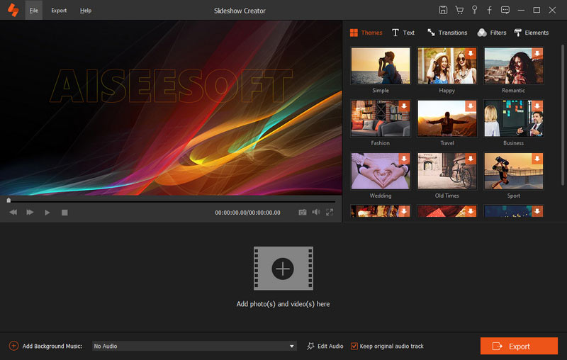 Inicie Aiseesoft Slideshow Creator